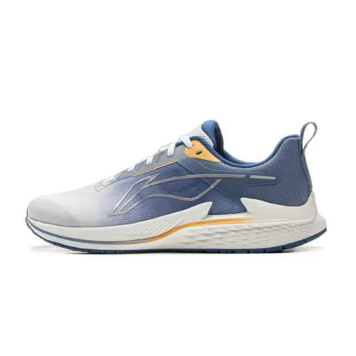 Li Ning Slip Resistant Abrasion Resistant Low top Casual Running Shoes Men's White Blue