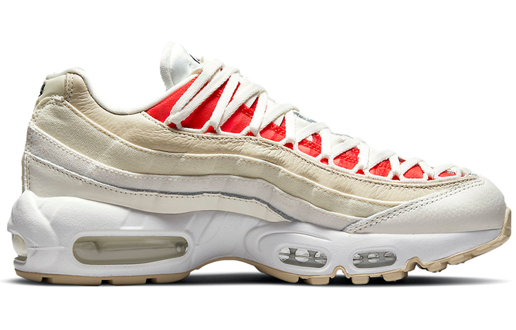 Женские кроссовки Nike Air Max 95 (бело-красные) — Белый / красный — фото 2