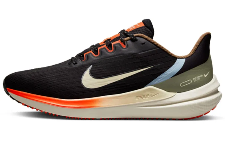 Nike Air Winflo 9 Black Green Safety Orange