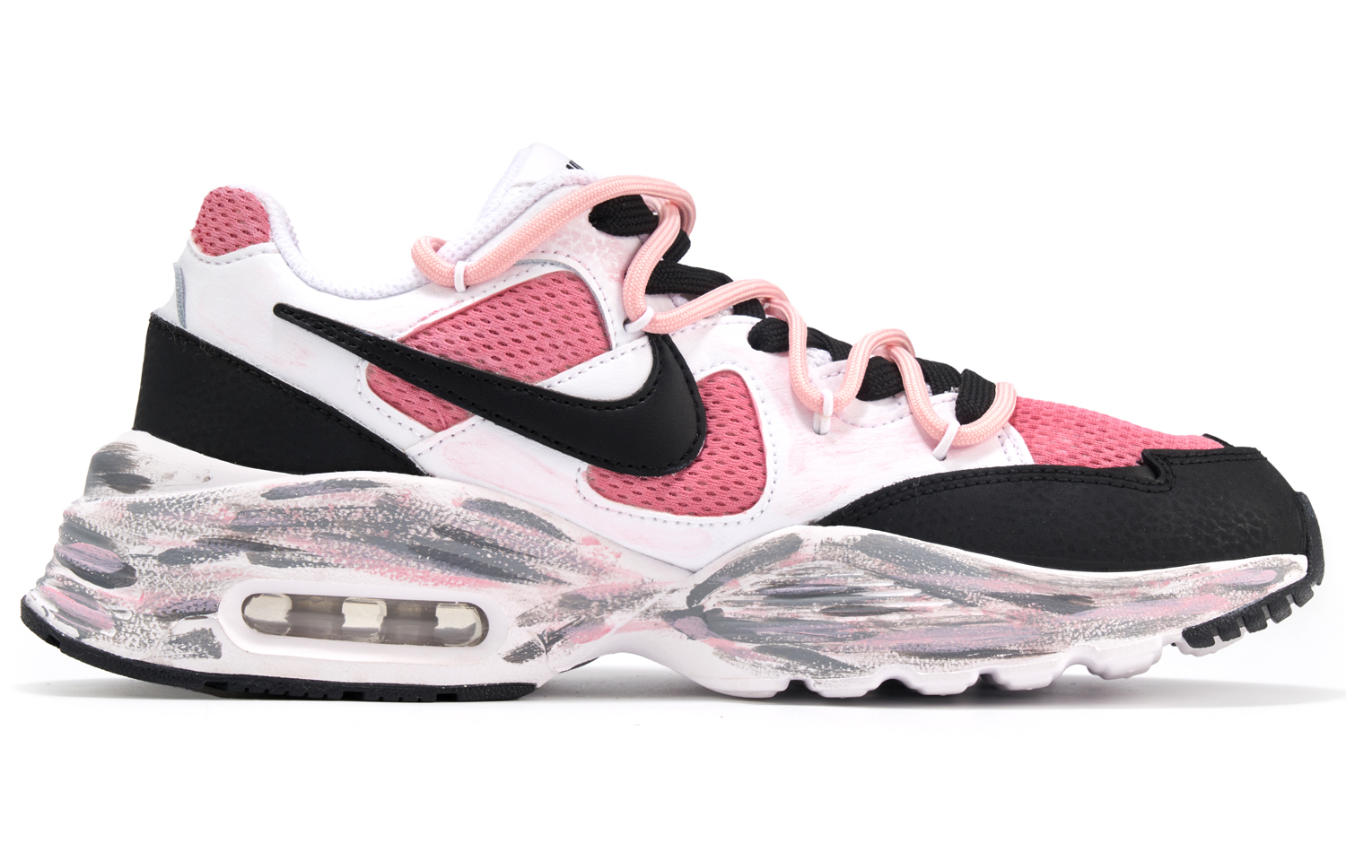 Nike Air Max Fusion Slip Resistant Abrasion Resistant Low top Casual Running Shoes Women’s Black Pink Gray