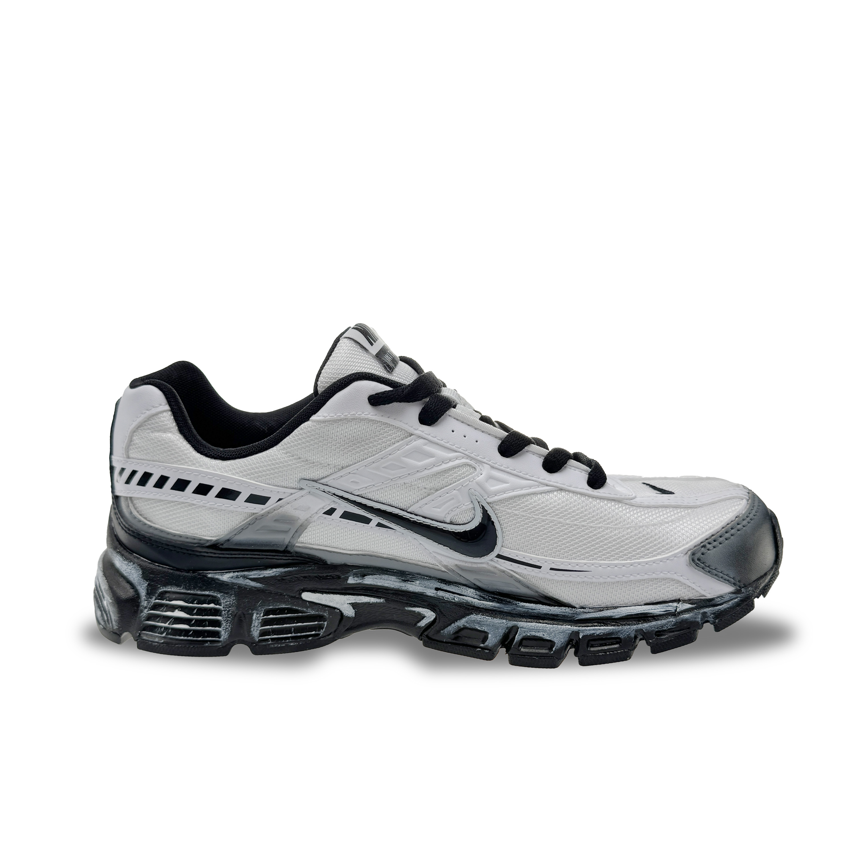 Nike Initiator Abrasion Resistant Coverage Low top Casual City Commuting Running Shoes Unisex Black White