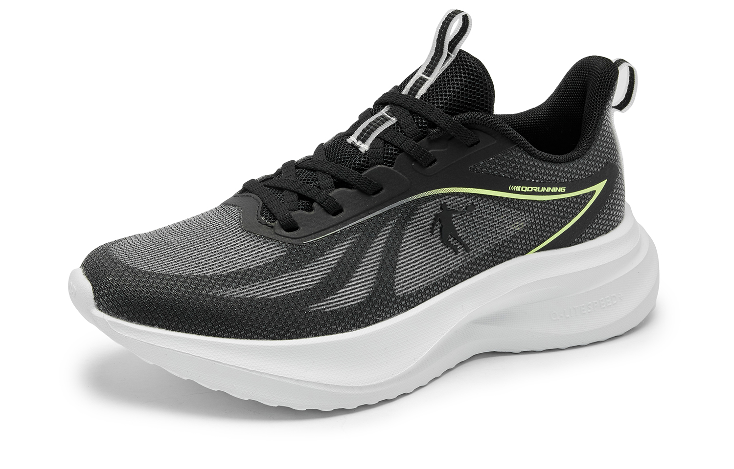 QIAODAN Breeze 3 Breathable And Slip Resistant Low top City Commuting Sprint Running Shoes Women’s Black Green