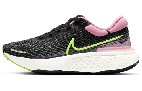 Nike Invincible Run 1 Flyknit woven breathable mesh sports comfortable and casual trend fabric synthetic leather shock-absorbing non-slip wear-resistant low-top training running shoes women's black green pink