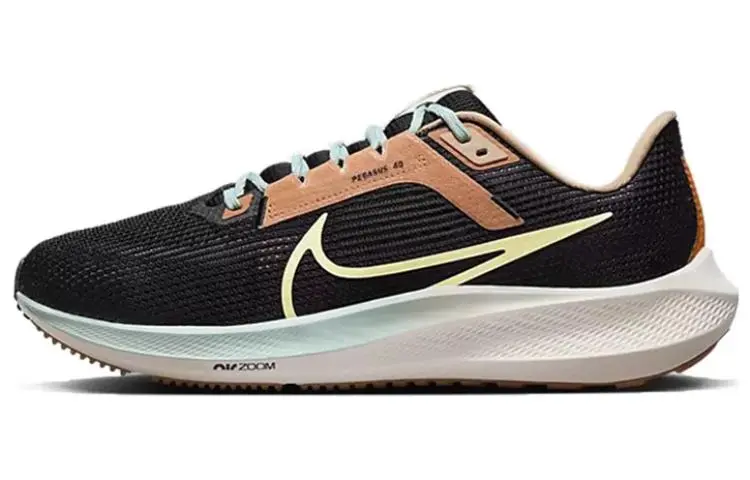 Nike Air Zoom Pegasus 40 Cushioning Coverage Support Low top Casual Training Running Shoes Men's Black Yellow