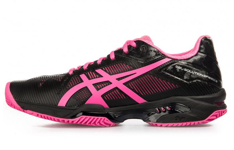 Asics Gel Solution Speed 3 Clay Low top Running Shoes Women's Black Pink
