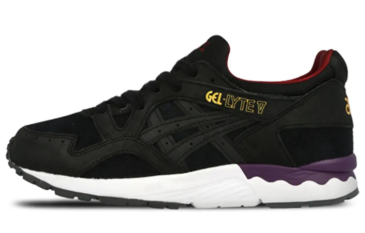 Asics Gel Lyte 5 Sports Low top Running Shoes Unisex Black Purple