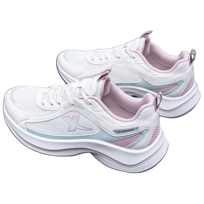 XTEP Abrasion Resistant Support Rebound Low top Casual Running Shoes Women’s White Green Pink
