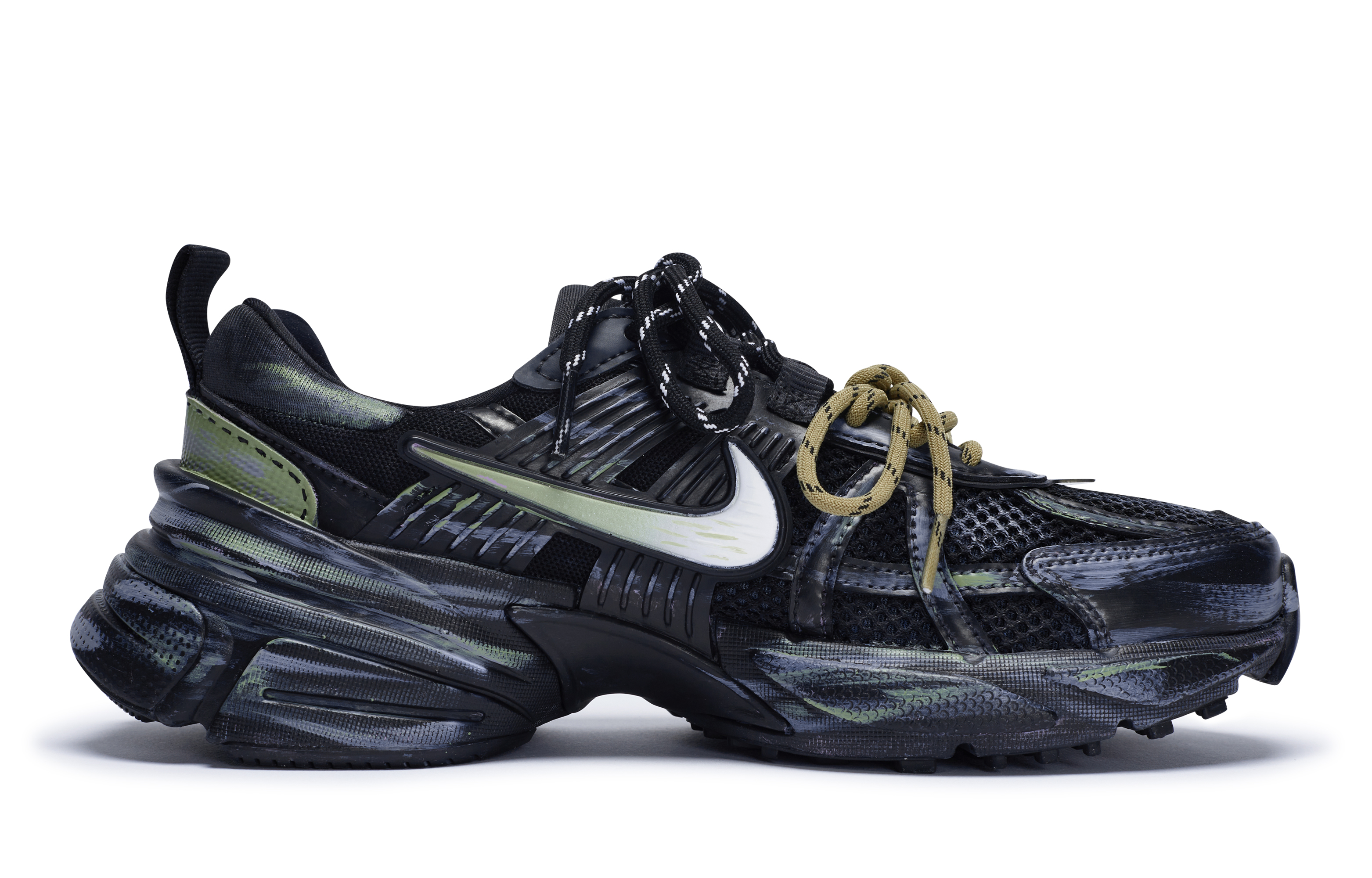 Nike V2K Run Slip Resistant Abrasion Resistant Low top Running Shoes Unisex Black Green