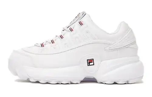 FILA Comfortable Round Toe Cushioning Waterproof Low top Running Shoes Women's White