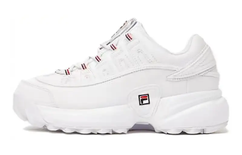 FILA Comfortable Round Toe Cushioning Waterproof Low top Running Shoes Women's White