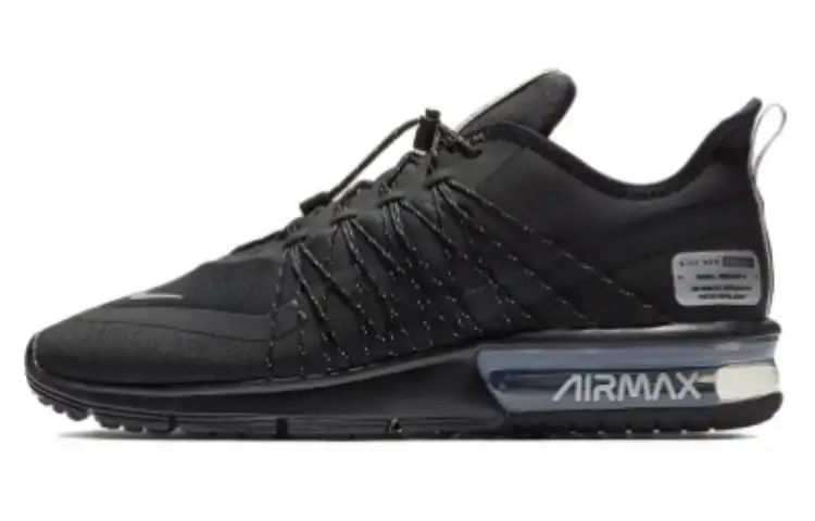 Nike Air Max Sequent Abrasion Resistant Breathable Low top Running Shoes Women's Black