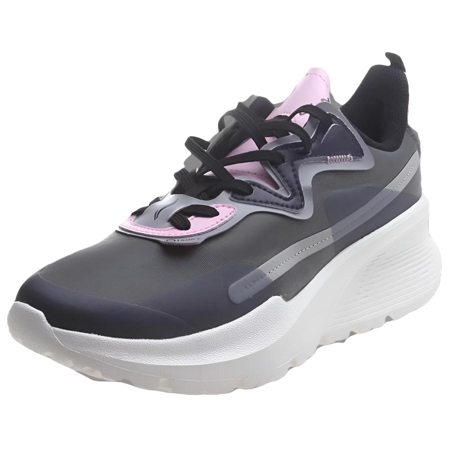 Li Ning Cushioning Slip Resistant Abrasion Resistant Rebound Low top Running Shoes Women’s Gray Pink