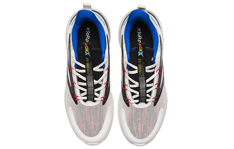 XTEP Cushioning Slip Resistant Abrasion Resistant Low top Running Shoes Men’s White Black Blue