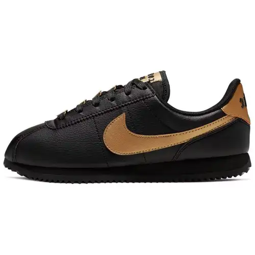 Nike Cortez Basic Black Metallic Gold GS