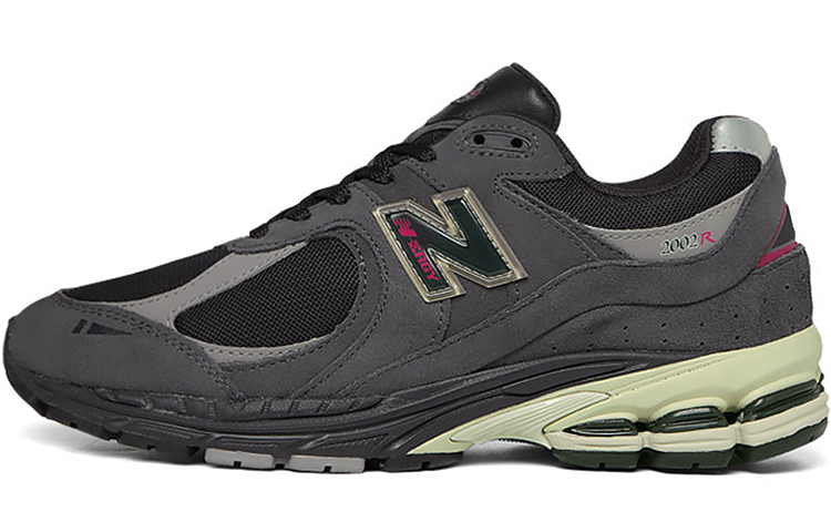 New Balance NB 2002R comfortable sports fabric leather low-top running shoes for men and women, gray and black