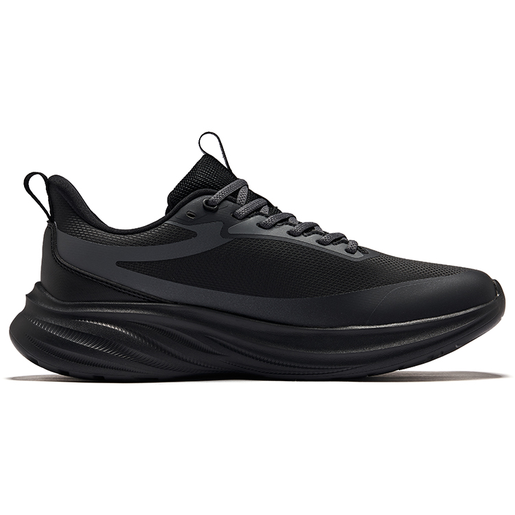 Erke Cushioning Rebound Low top Casual Running Shoes Men’s Jet Black Carbon Gray