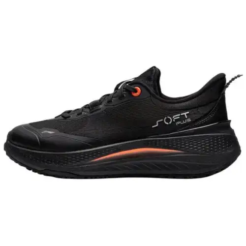 Li Ning SOFT PLUS Cushioning, Wear Resistant Low top Casual Shoes Men's Black