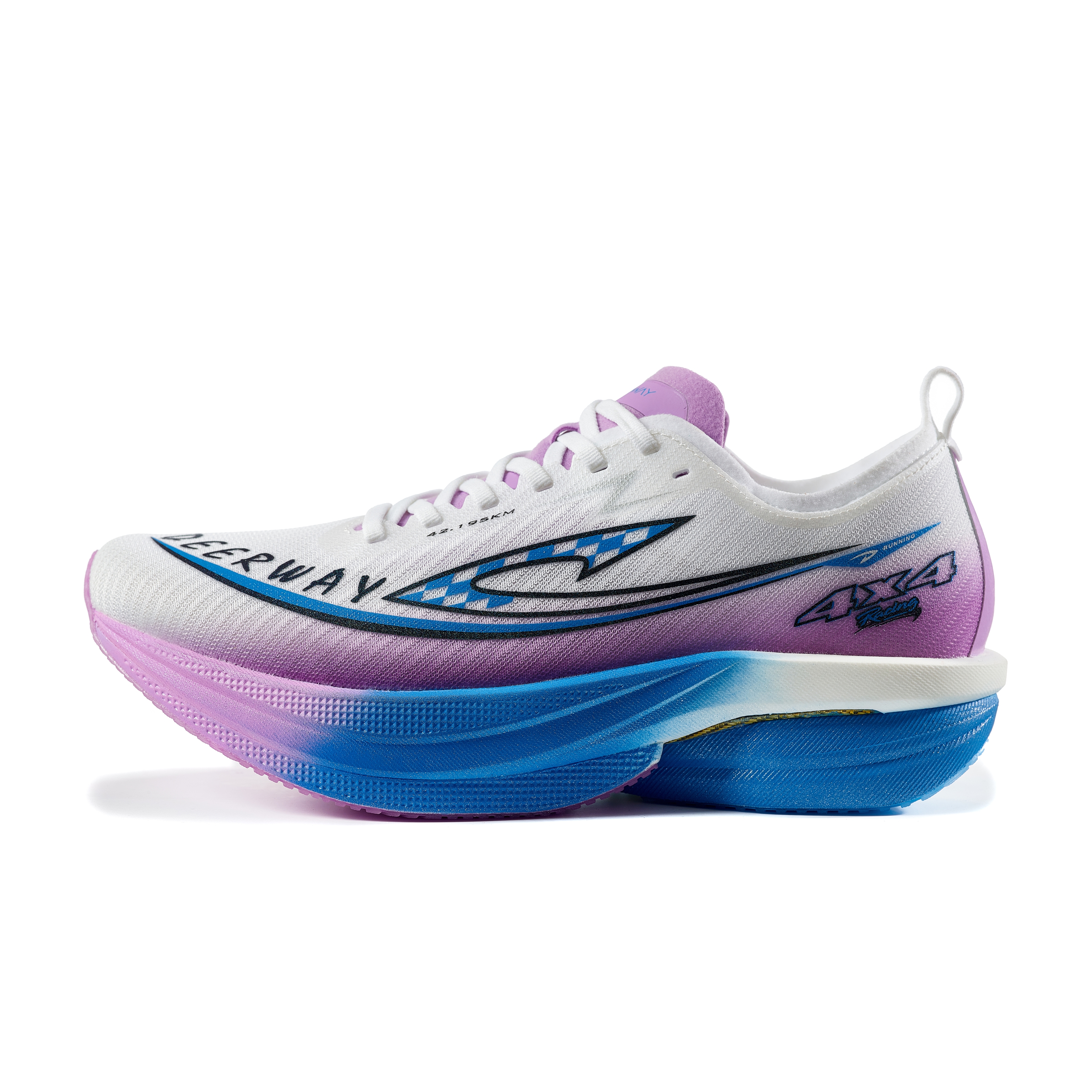 DEERWAY Running Shoes Unisex White Pink Blue Mismatched