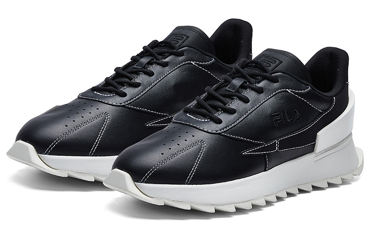 FILA FUSION Comfortable Mesh, Textile, Synthetic Leather Low top Running Shoes Women’s Black