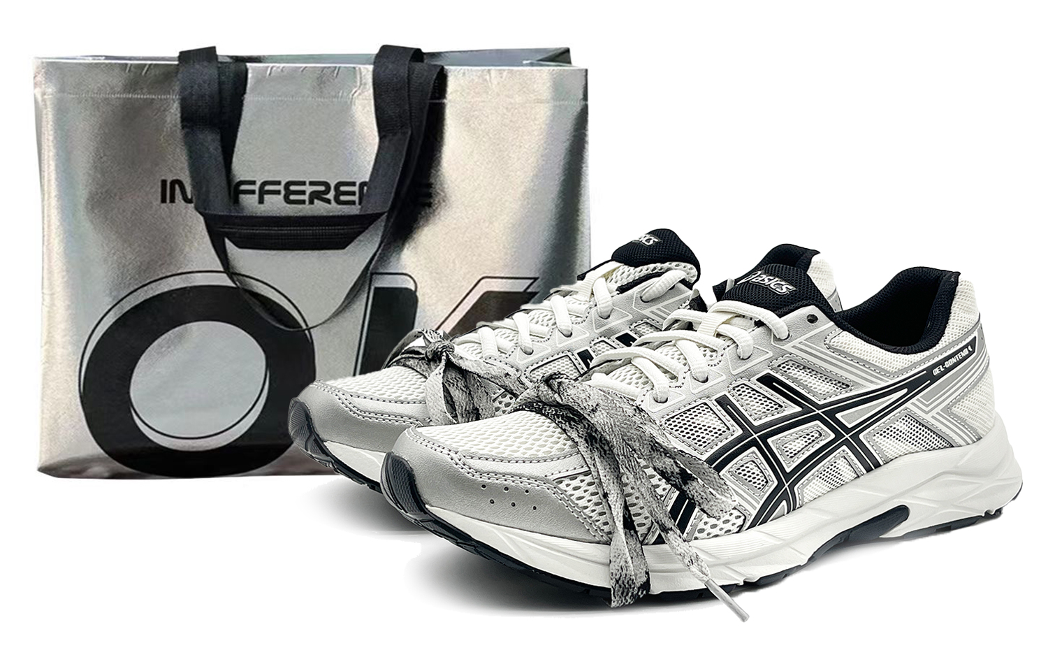 Asics Gel Contend 4 Abrasion Resistant Breathable Low top Running Shoes Men's Silver Black