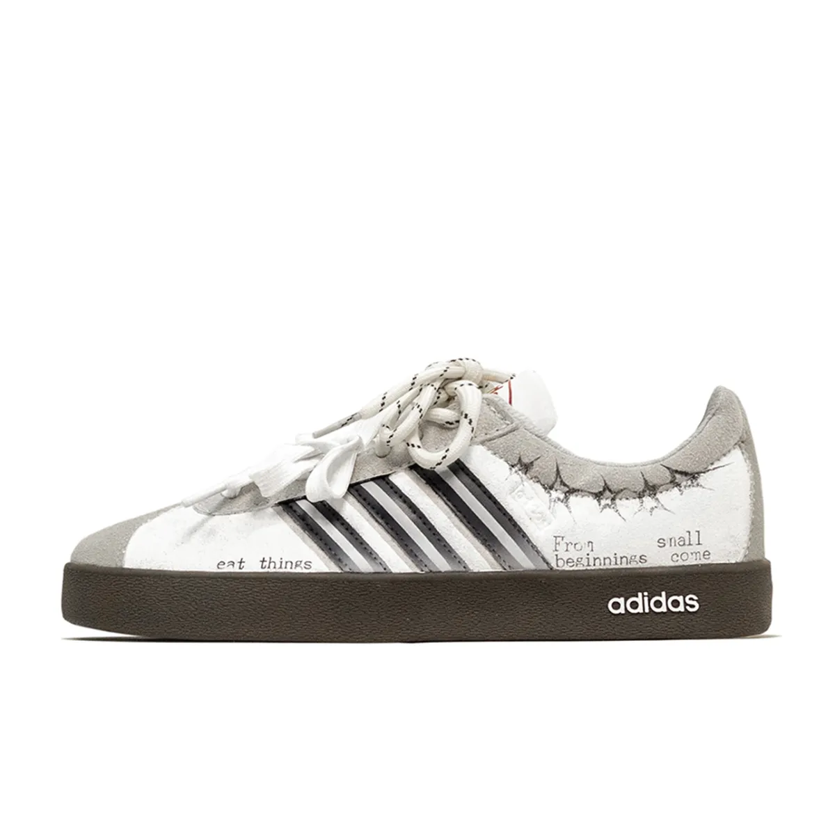 Adidas VL COURT 2.0 ADCDAVINCI Star Trace Cushioning Low top Skateboard Shoes Unisex Gray White