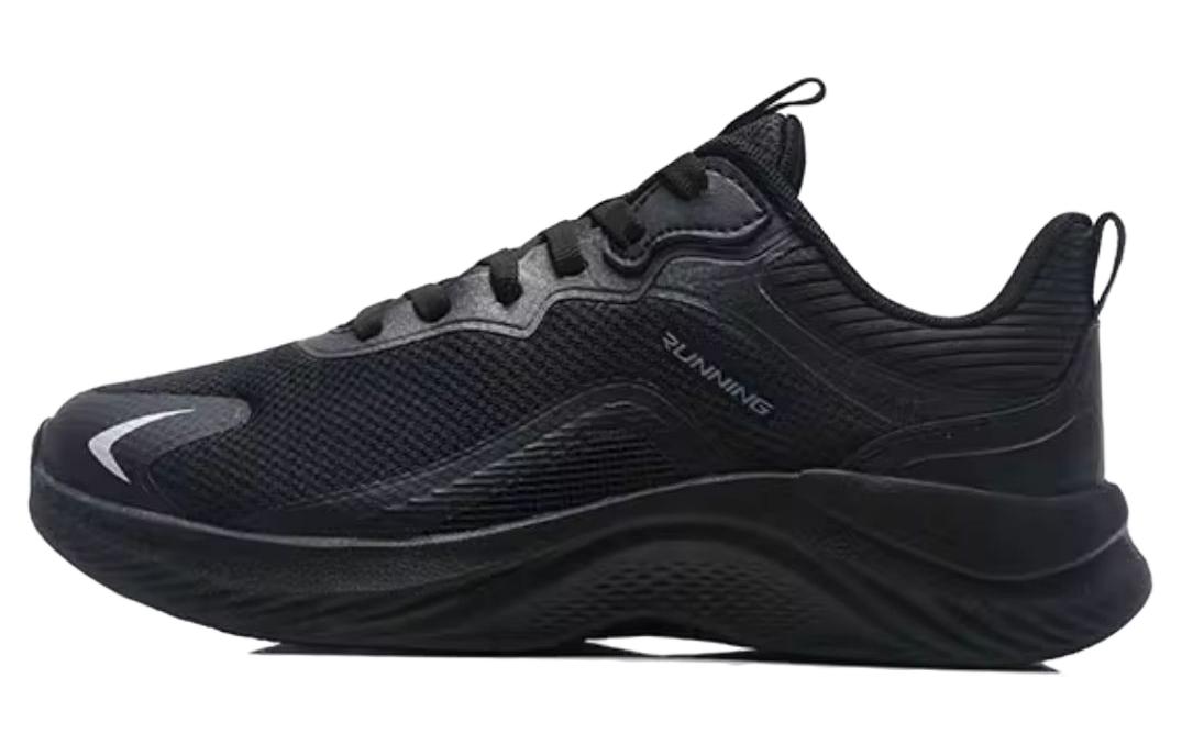 QIAODAN Comfortable Cushioning Abrasion Resistant Breathable Lightweight Low top Running Shoes Men’s Black