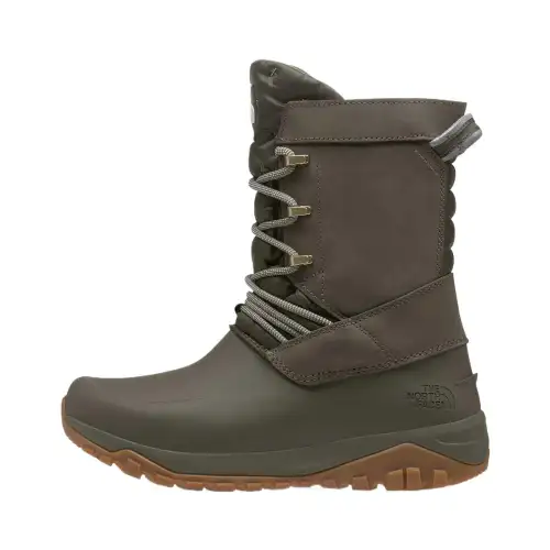 THE NORTH FACE Yukiona Leather Slip Resistant Thermal Comfortable Crew Outdoor Boots Women's Olive Green