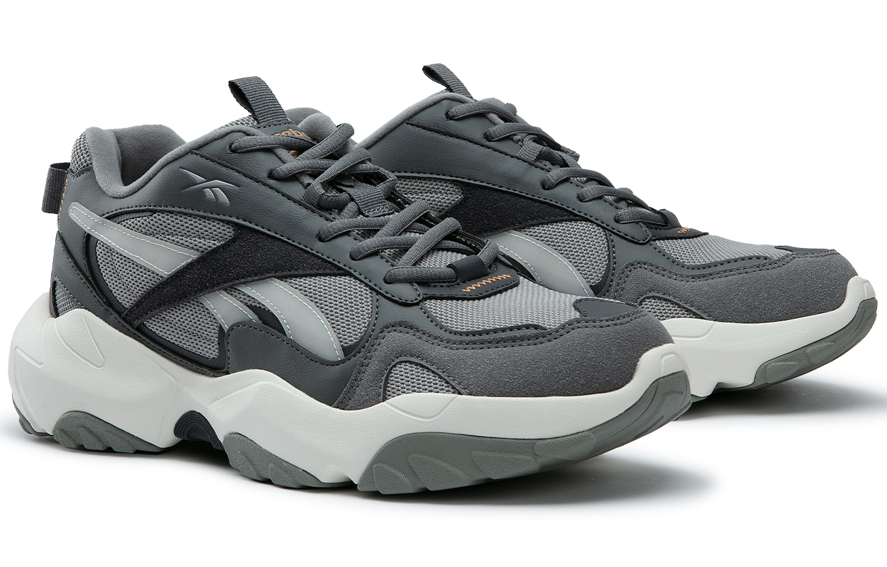 Reebok FLUFFI PUFF CN Abrasion Resistant Breathable Height Increasing Low top Running Shoes Unisex Gray