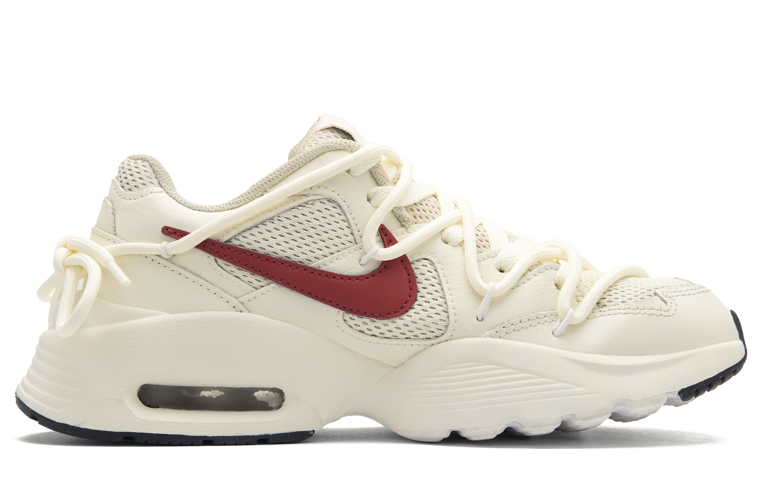Nike Air Max Fusion Synthetic Leather, Leather Low top Casual City Commuting Running Shoes Unisex Beige White Red