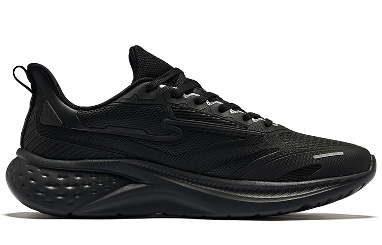 Erke Abrasion Resistant Breathable Abrasion Resistant Breathable Low top Running Shoes Men’s Jet Black Bright Silver