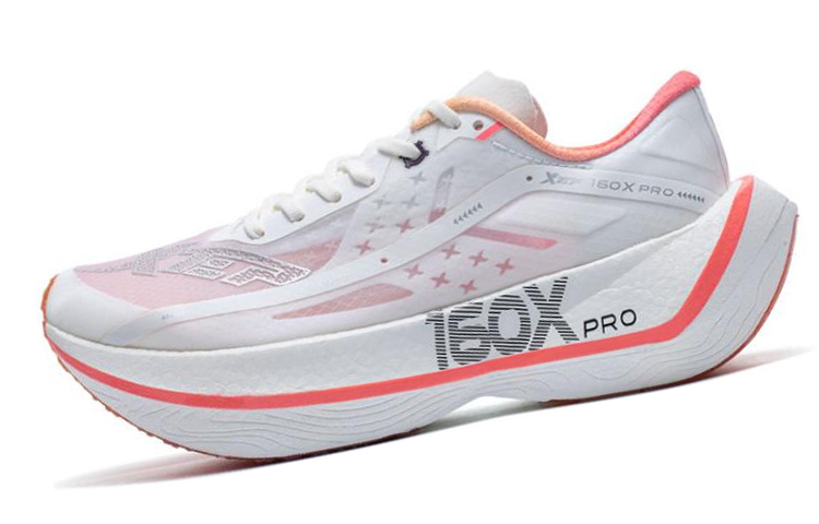 XTEP 160X 2.0 Pro Racing Cushioning Slip Resistant Abrasion Resistant Low top Running Shoes Women’s White Red