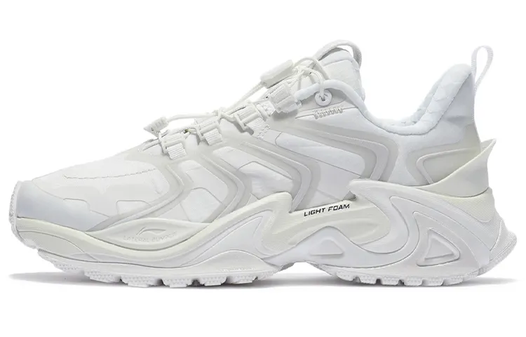 Li Ning Cat Paw X Claw ACE Textile, Synthetic Leather Reflective Rebound Low top Running Shoes Women's White