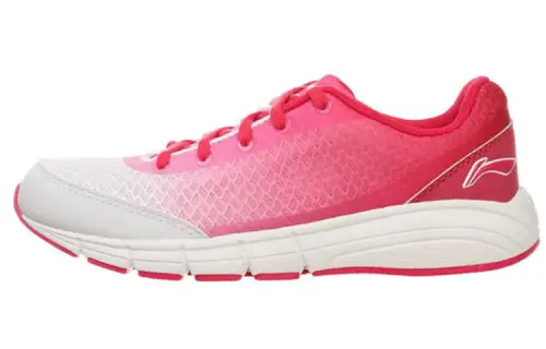 Li Ning Comfortable Abrasion Resistant Low top Running Shoes Women's White Red