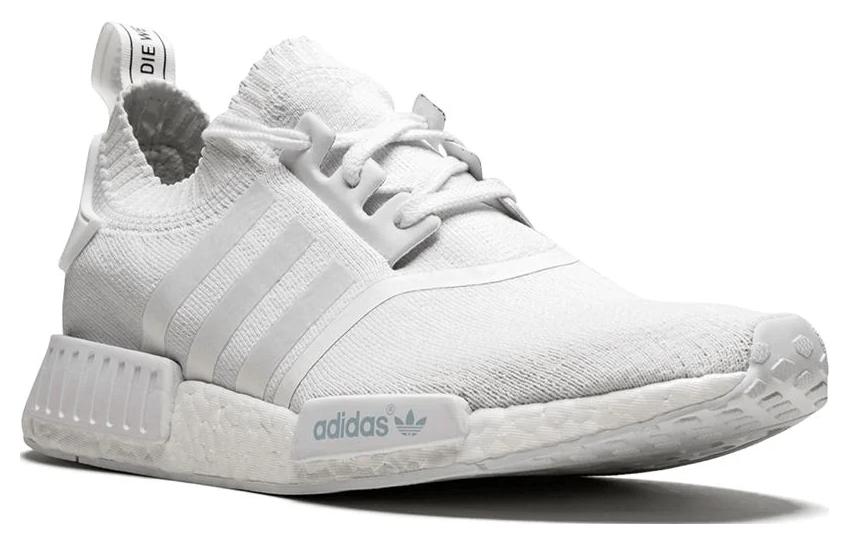 Кроссовки adidas originals NMD_R1 Primeknit Triple White (белые) — Белый — фото 3