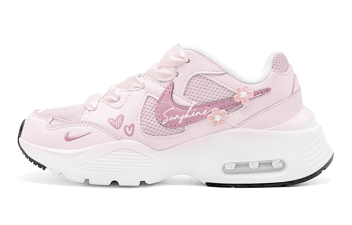 Nike Air Max Fusion Cushioning Abrasion Resistant Breathable Slip Resistant Low top Running Shoes Women’s Pink