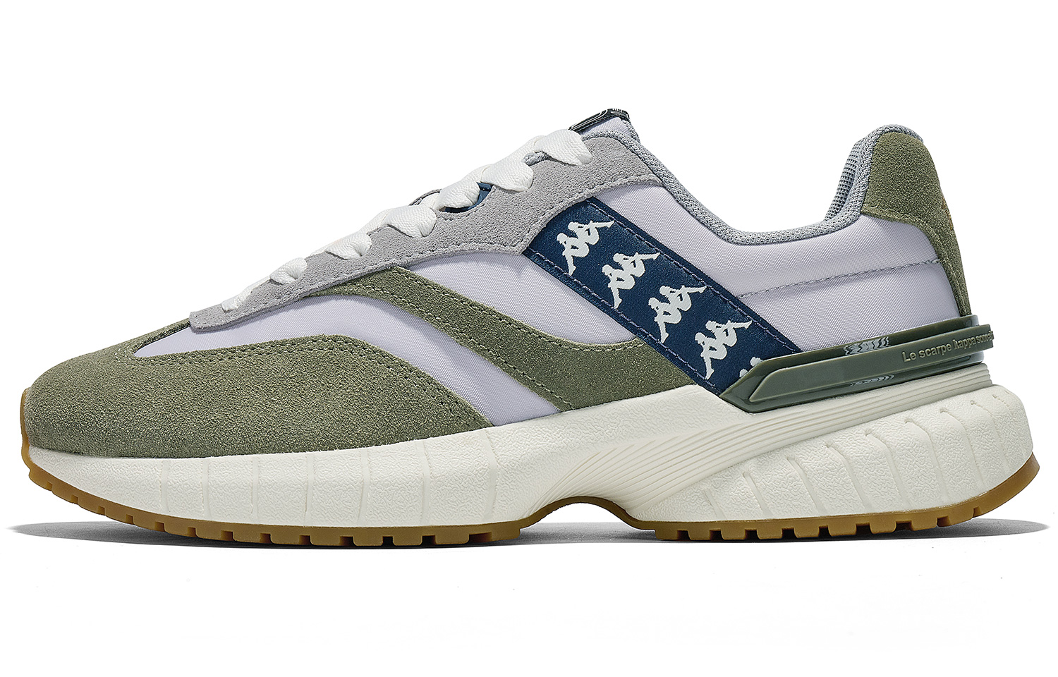 Kappa Slip Resistant Low top Running Shoes Unisex Gray Green