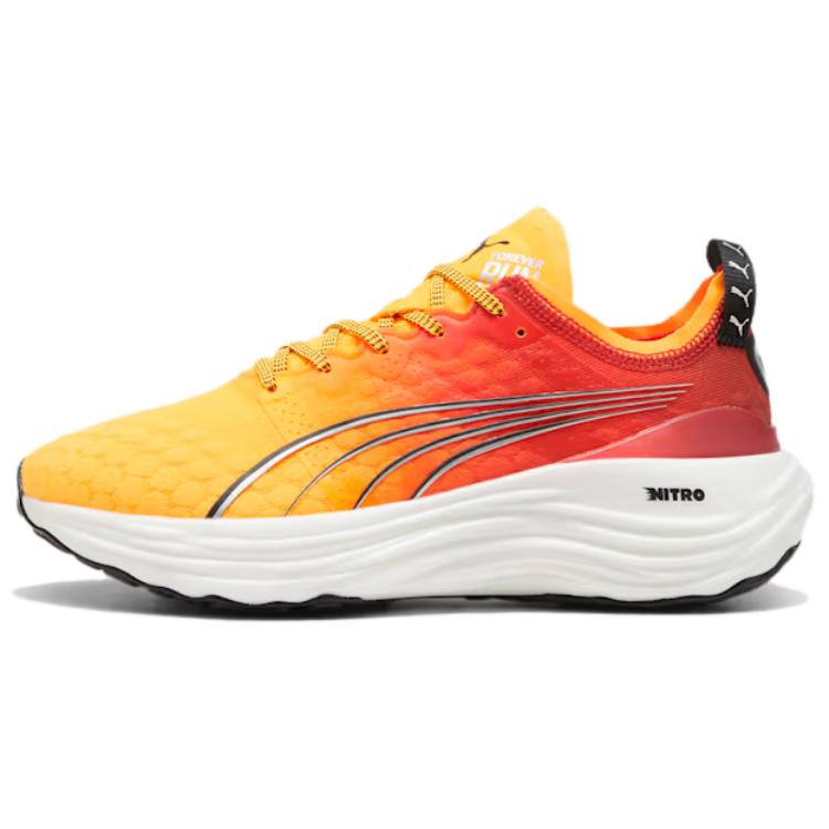 PUMA ForeverRUN Nitro Slip Resistant Abrasion Resistant Support Low top Casual Running Shoes Women's Yellow Orange