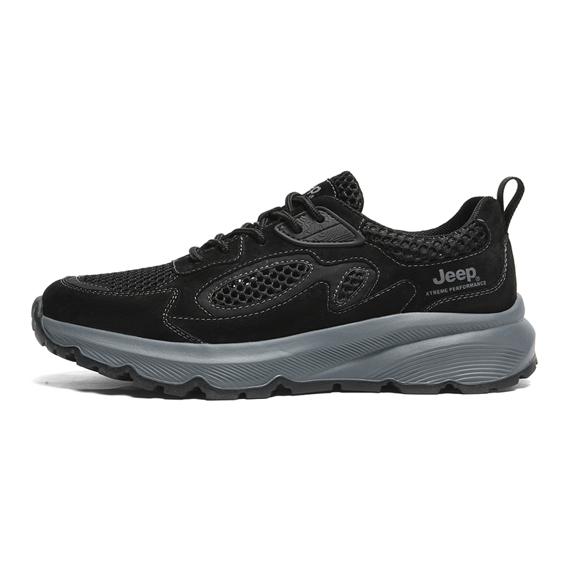Jeep Pigskin, Textile Cushioning Abrasion Resistant Breathable Slip Resistant Running Shoes Men’s
