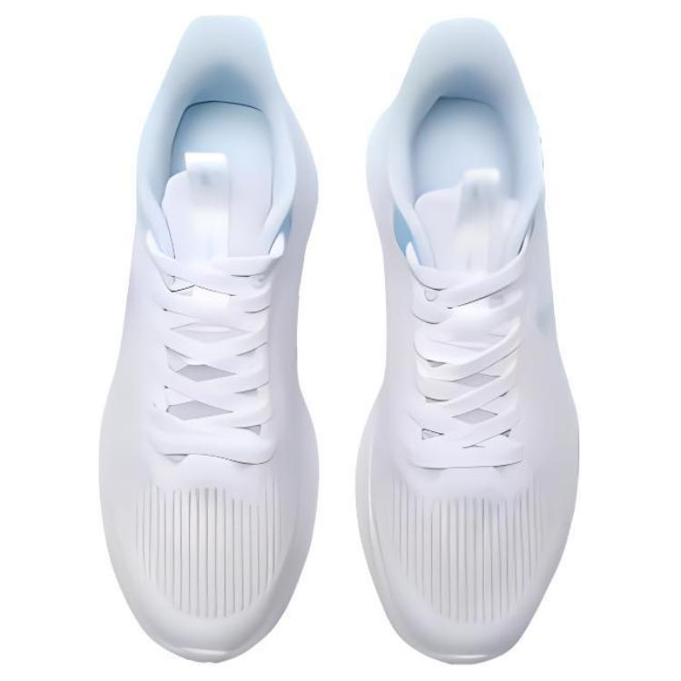 QIAODAN Textile, Synthetic Leather Cushioning Breathable Lightweight Low top Casual Running Shoes Men’s White Blue