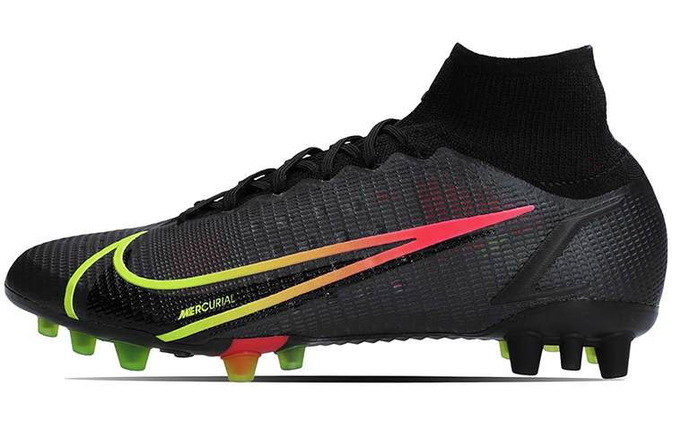 Мужские бутсы Nike Mercurial Superfly 8 Elite AG (черно-оранжево-красные)