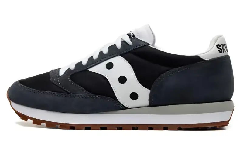 Saucony Jazz 81 Slip Resistant Abrasion Resistant Low top Running Shoes Unisex Black Gray