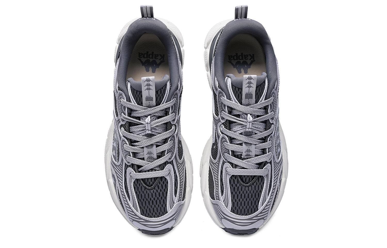 Kappa Slip Resistant Abrasion Resistant Low top Running Shoes Unisex Gray