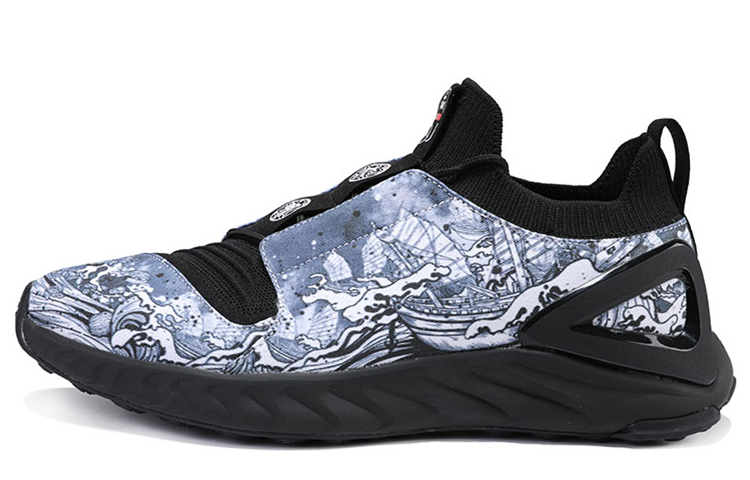 PEAK Cushioning Slip Resistant Abrasion Resistant Lightweight Low top Running Shoes Women’s Blue Black