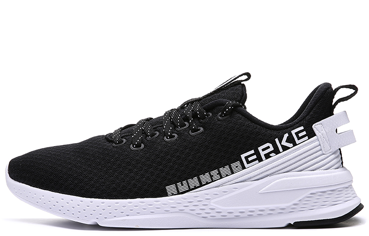 Erke Breathable Low top Running Shoes Men’s Black White