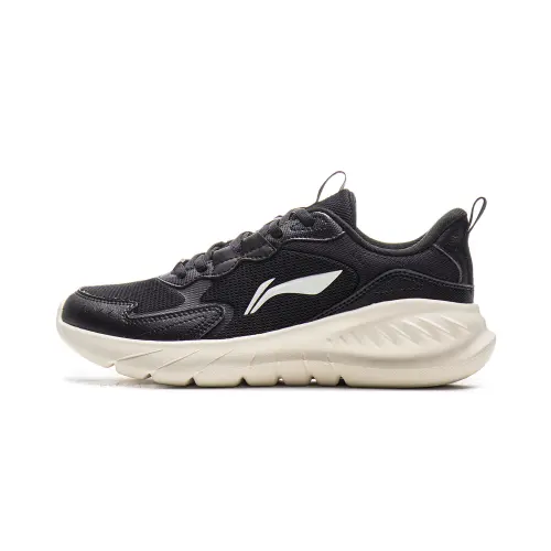 Li Ning Light Lanying Cushioning Abrasion Resistant Breathable Lightweight Low top Casual Running Shoes Women's Black