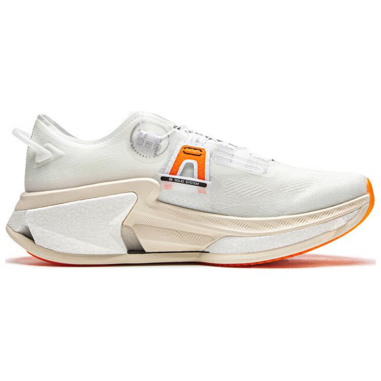 Li Ning Cushioning Slip Resistant Abrasion Resistant Low top Running Shoes Men’s White Black Orange