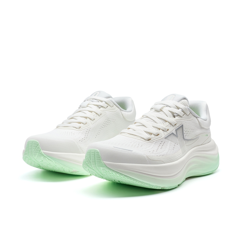 XTEP Cushioning Slip Resistant Abrasion Resistant Breathable Rebound Low top Training Running Shoes Women’s Sail White