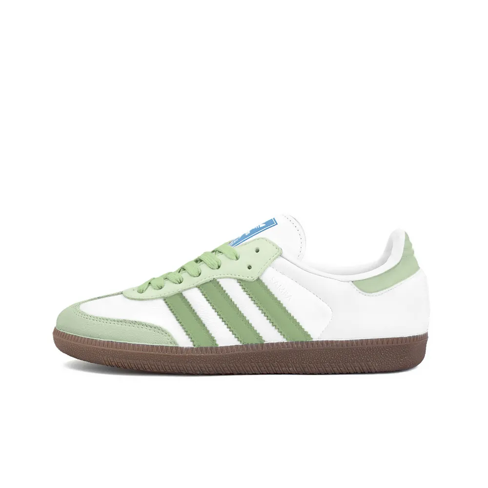 Adidas Originals SAMBA OG Slip Resistant Abrasion Resistant Low top Skateboard Shoes Unisex Green White