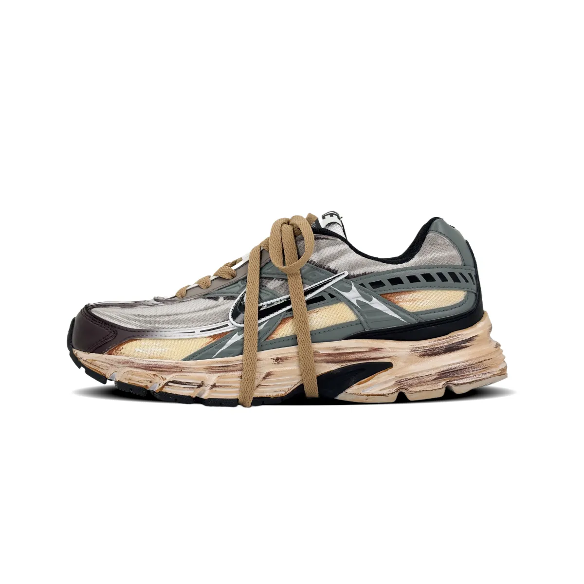 Nike Initiator Low top Running Shoes Men's Yellow Gray Brown