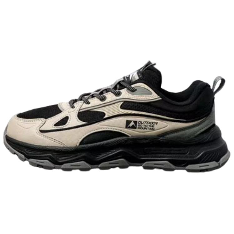 XTEP Cushioning Slip Resistant Low top Casual Running Shoes Men’s Earth Tone Black